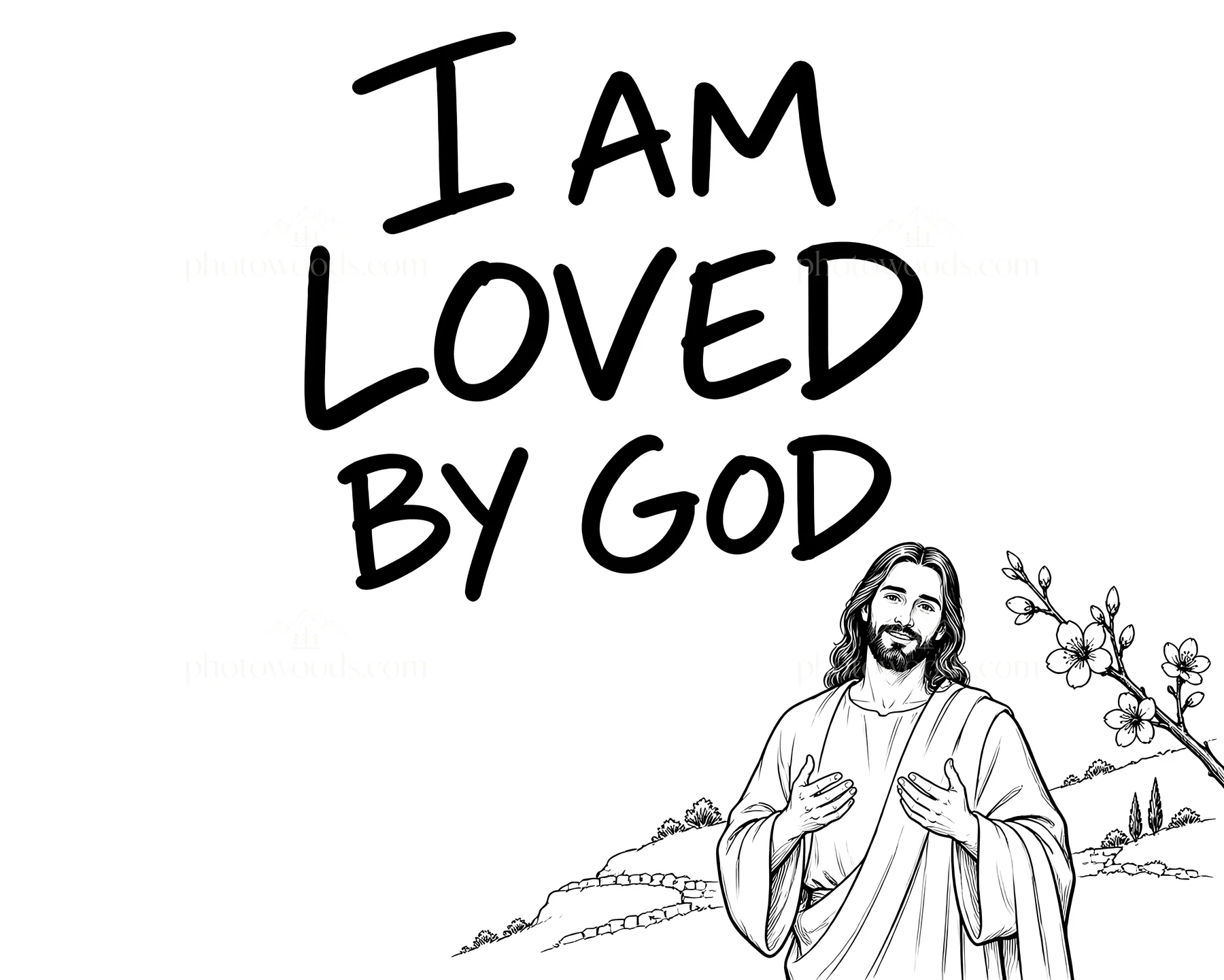 Jesus Christ expressing love and comfort - AI-generated stock image