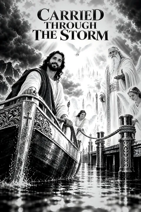 Carried through the storm - AI-generated stock image