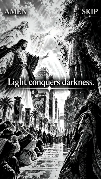 Jesus Christ brings light to a dark world - AI-generated stock image