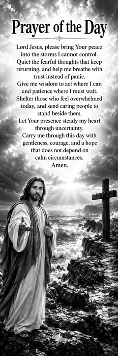 Jesus Christ seeking peace during a challenging time - AI-generated stock image