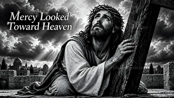 Mercy looked toward heaven - AI-generated stock image