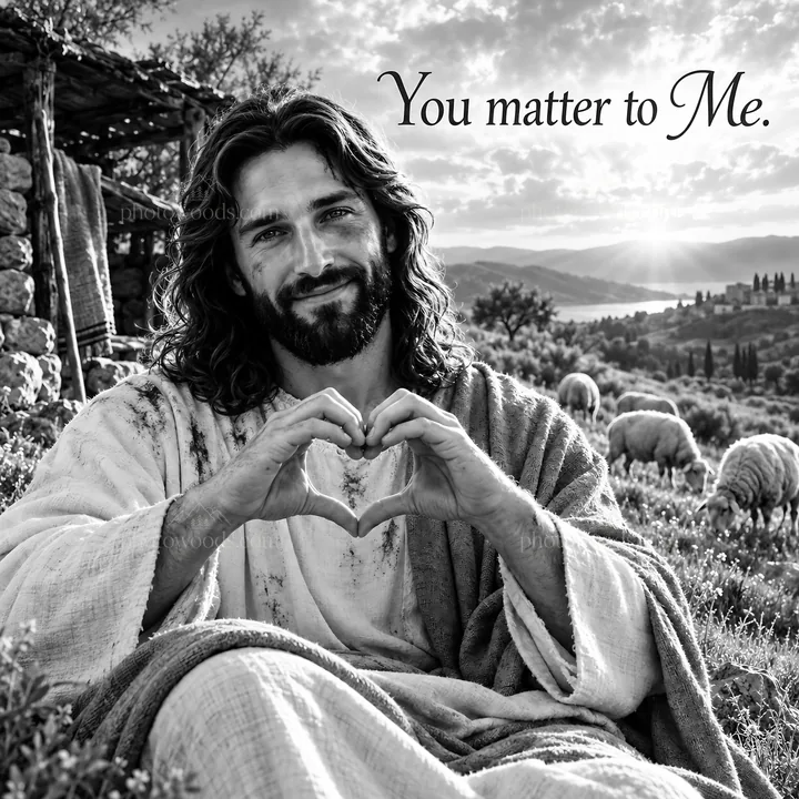 Jesus Christ expressing love in a devotional scene - AI-generated stock image