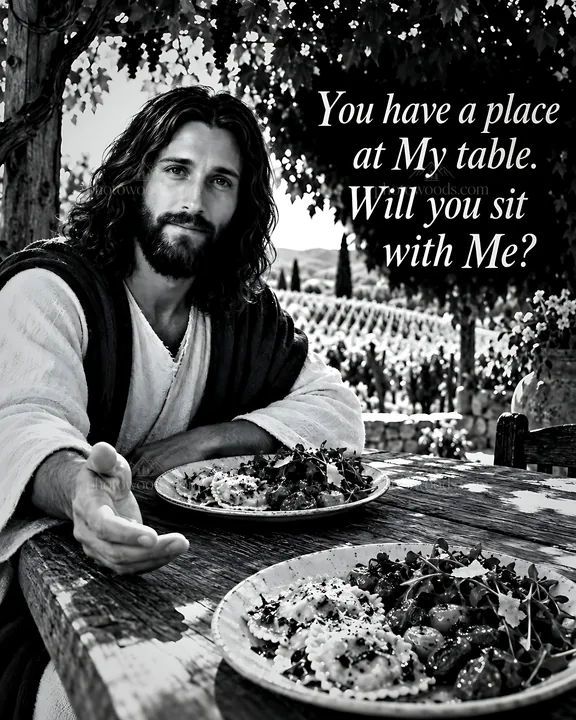 Invitation to dine at vineyard pergola - AI-generated stock image