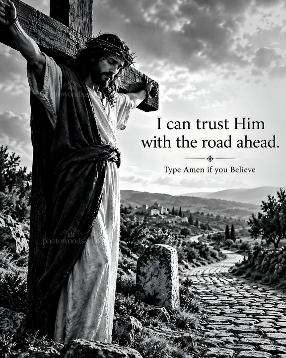 Trust in Him along the winding road - AI-generated stock image