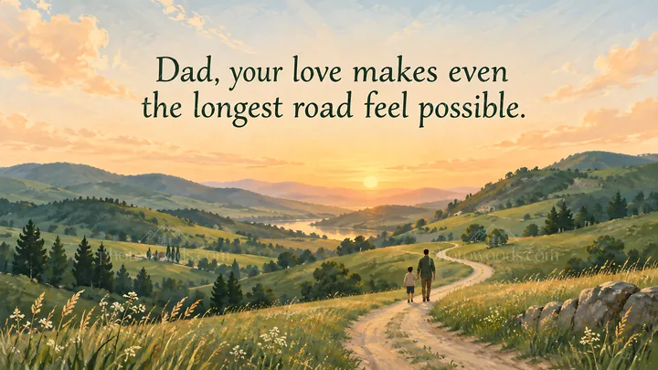 Dad Greeting with Father and Child on a Country Road - AI-generated stock image