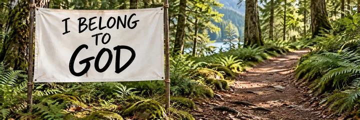 Jesus Christ message in nature - AI-generated stock image