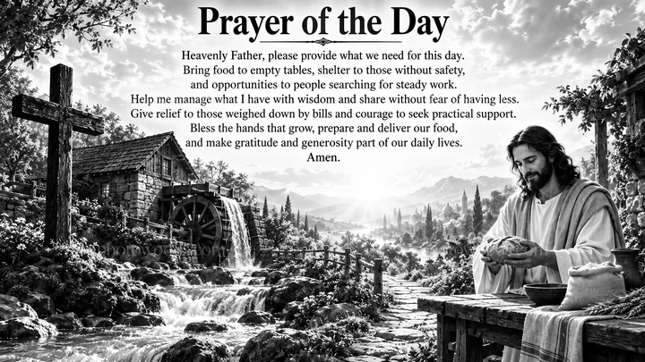 Jesus Christ providing comfort through prayer - AI-generated stock image