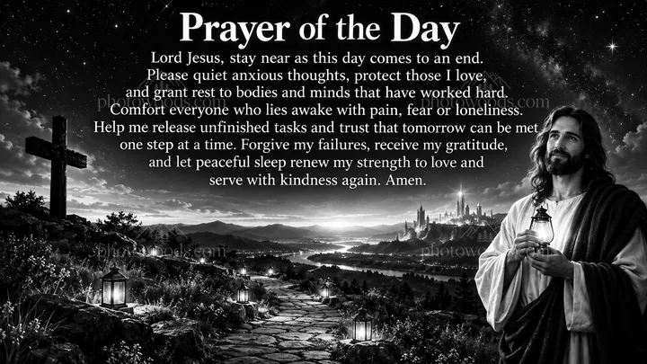 Jesus Christ offering prayer and comfort for all - AI-generated stock image