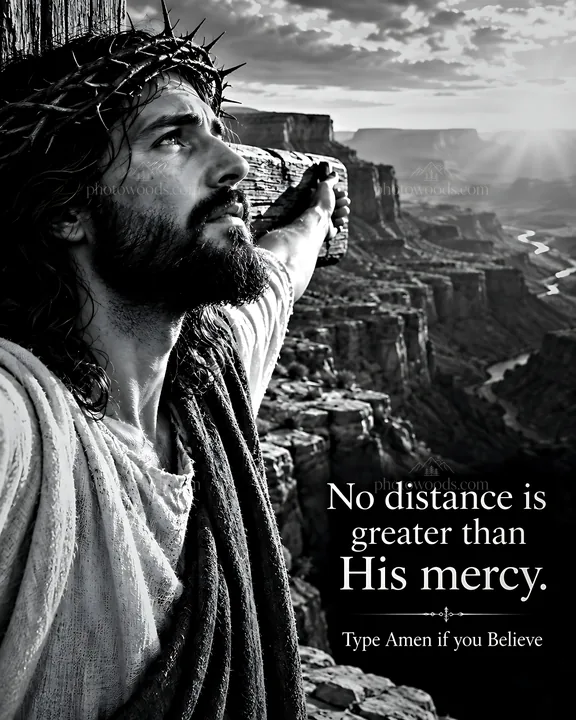 Mercy beyond the canyon reflects faith and hope - AI-generated stock image
